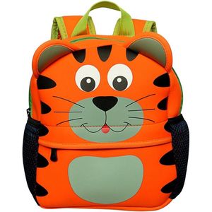 Schooltas Kinderdagverblijf Leuke Schooltas Giraffe Figuur Tas Neopreen Tas voor Kinderen Basisschool Kinderdagverblijf 33cm x 26cm x 10cm (Groot, 3-7 Jaar), Oranje, Rugzak