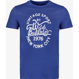 Unsigned heren T-shirt met opdruk blauw - Maat XXL