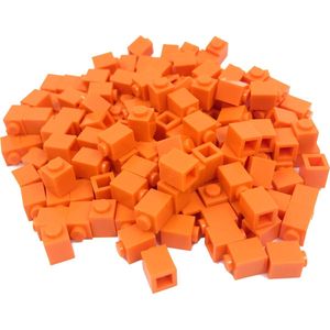 200 Bouwstenen 1x1 | Oranje | Compatibel met Lego Classic | Keuze uit vele kleuren | SmallBricks