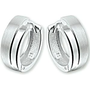 Zilver Gerhodineerde Klapoorringen poli/mat 1322174