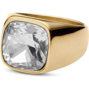 Len Crystal Goudkleurige Gravel Ring