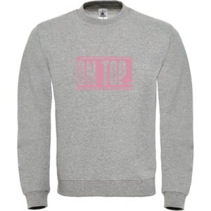 Wintersport sweater Grijs S - on top - roze - soBAD. | Foute apres ski outfit | kleding | verkleedkleren | wintersporttruien | wintersport dames en heren