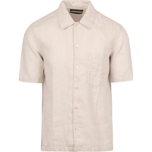Marc O'Polo - Overhemd Short Sleeves Linnen Ecru - Heren - Maat L - Regular-fit