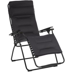 Lafuma Futura Clip XL Air Comfort - Relaxstoel - Ademend Mesh Zitkussen - Verstelbare Rugleuning - Gepoedercoat Stalen Frame - Inclusief Hoofdkussen - Zwart