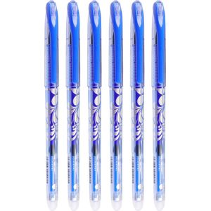 Uitwisbare pennen- 6 stuks- Blauw- Inclusief 6 refill- Uitwisbare pen- Erasable pen- Uitwisbaar- Uitgumbaar- Navul inkt- Rollerball pen- Gumbaar- Wisbaar- Uitwisbare inkt- Uitwisbare pen navulling