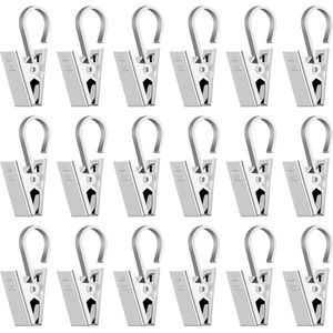 60 x gordijnclips, metalen klemmen met haken voor gordijnen, lichtketting, foto (herbruikbaar)