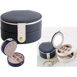 Mini Sieradendoos - Juwelendoosje - Etui - Handig voor op reis - Compact - Blauw