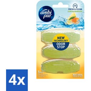 Ambi Pur - Navulling Toiletblok - Citroen & Mandarijn - 3 Blokken - Voordeelverpakking - 4 stuks