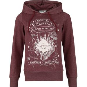 Harry Potter Marauder's Map Trui met capuchon bordeaux S Dames
