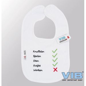 VIB® - Slabbetje Luxe velours - To Do List (Wit) - Babykleertjes - Baby cadeau