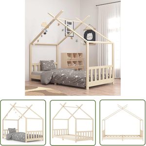 The Living Store Kinderbedframe massief grenenhout 90x200 cm - Kinderbed - Boomhutbed - Houten Bed - Kids Bed - Tweepersoon Bed