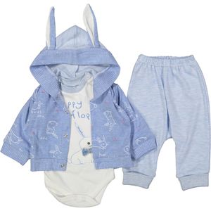 Baby jongen set - baby jongen - blauw -  maat 52/56 - kleding set - baby kleding set