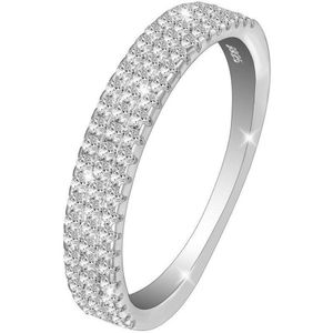 Di Lusso - Ring Rijsel - Zirkonia - Zilver 925 - Dames - 18.00 mm