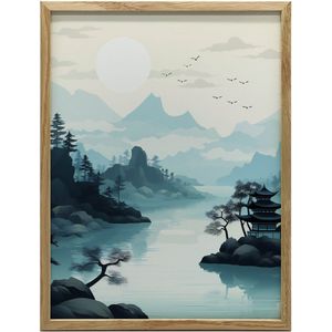 Inner Peace, 70x100 cm, donkerbruine houten lijst, mat papier 230 gsm