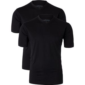 CASA MODA T-shirts (2-pack) - V-neck - zwart - Maat: L