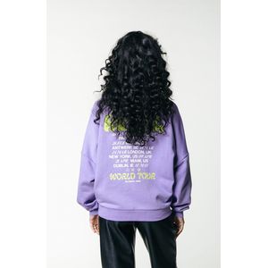 Colourful Rebel Tour Text Dropped Shoulder Sweat - XS