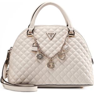 GUESS Schoudertas Handtas Everlee Dome Satchel Bag Creme White Crème