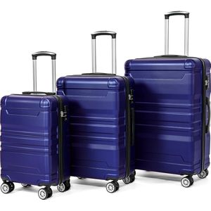 Kofferset - Koffer Set - 3 Delig - Reiskoffer set -Trolleyset - Reiskoffer met wielen - 38L+60L+98L - ABS - Handbagage - Reiskoffer groot -Goud
