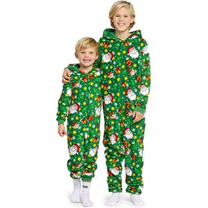 Suitmeister Santa Elves Green - Kerst Onesie - Xmas Jumpsuit - Thema Huispak - Groen - Maat: S