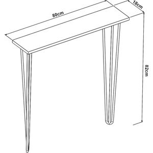 Console tafel Kokemäki met pinpoten 82x80x18 cm zwart