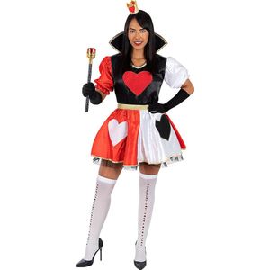 Funidelia | Hartenkoningin Kostuum Voor voor vrouwen  Queen of Hearts, Films & Series, Alice in Wonderland - Kostuum voor Volwassenen Accessoire verkleedkleding en rekwisieten voor Halloween, carnaval & feesten - Maat XXL - Rood