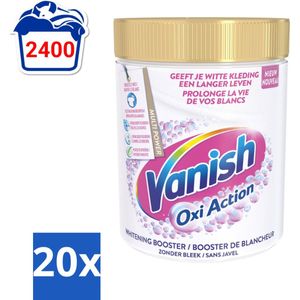 Vanish Oxi Action - Vlekkenverwijderaar - Wasbooster - Zonder Bleek - Witte Was - 1 Kg - Bulkverpakking - 20 stuks