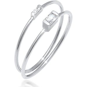 Elli Dames Ring Dames Stapelring Set Filigraan Minimaal met Zirkonia Edelstenen in 925 Sterling Zilver Verguld