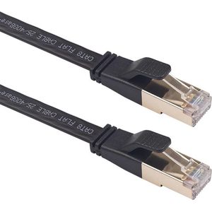 By Qubix internetkabel - 20m cat 8 Ultra dunne Flat - Zwart - Ethernet kabel - Netwerkkabel - UTP kabel - RJ45 - UTP kabel