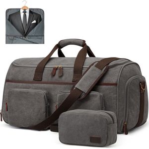 Unisex 3-in-1 converteerbare kledingtas Canvas kledingtas Pakzak Handbagage Kledingtas met toilettas voor reizen Korte vakantie Zakenreisopslag