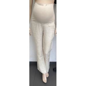 Love2Wait Linnen Trousers / Zwangerschapsbroek Sand maat 28