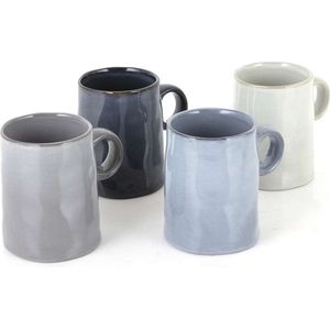 Beker, Mok, Set van 4 Stuks, 325 ML, Rustiek Effect, Keramiek - Barbary & Oak | Relic