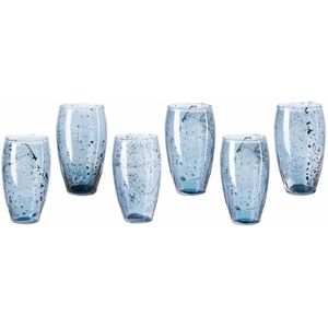 LOBERON 6-delige set glazen Kampala blauw/grijs
