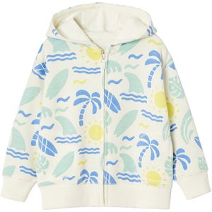 Vertbaudet Sweatshirt met rits, capuchon en surfmotieven voor jongens