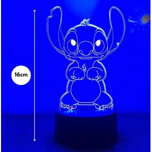 Stitch lamp - Nachtlampje kinderen - Kinderlampje - Stitch - 3D lamp LED tafellamp