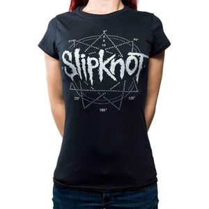 Slipknot - Logo Star Dames T-shirt - 2XL - Zwart