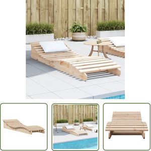 The Living Store Ligbed 205x60x31,5 cm massief grenenhout - Ligbed - Tuinstoel - Lounge Stoel - Zonnen - Relaxen