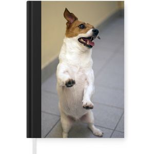 Notitieboek - Schrijfboek - Staande Jack Russel hond - Notitieboekje klein - A5 formaat - Schrijfblok