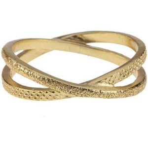 Lauren Sterk Amsterdam - ring - gekruist - small - goud verguld - coating