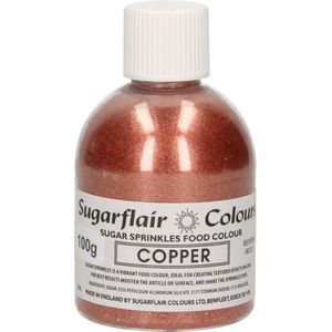 Sugarflair Sugar Sprinkles - Koper - 100g - Gekleurde Suiker - Eetbare Taartdecoratie