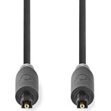Nedis Optische Audiokabel - TosLink Male - TosLink Male - 1.00 m - Rond - PVC - Antraciet - Doos