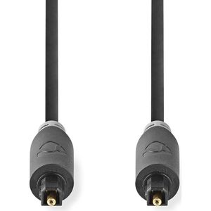Nedis Optische Audiokabel - TosLink Male - TosLink Male - 1.00 m - Rond - PVC - Antraciet - Doos