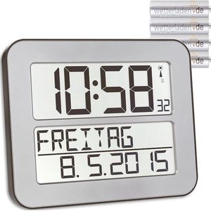 Digitale Radiogestuurde Wandklok met Alarmfunctie - Heldere Display en Datumweergave