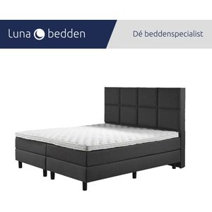 Luna Bedden - Boxspring Luna - 180x220 Compleet Antraciet 8vaks Bed