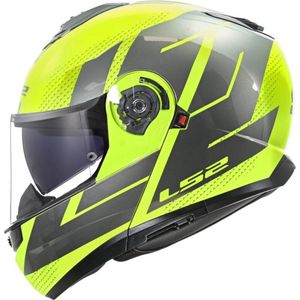 LS2 Helm Strobe II Code FF908 fluor geel / grijs maat L