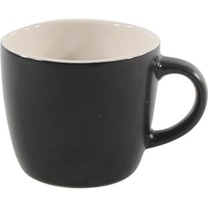 Kleine Mat Zwarte Koffiemokjes (6 stuks)- Keramisch -110 ML. 6.5cmØ. 5.7cm hoog - Koffiebeker - Koffiekopjes - Espressokopjes - Mokken - Glazen - Bekers