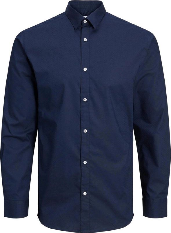 Jack & Jones - Heren Overhemden Joe Structure - Blauw - Maat M