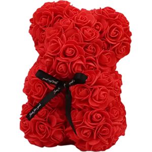 Livano Rozen Beertje - Valentijn Cadeautje Voor Haar & Hem - Rose Bear - Rozen Beer - Teddy - Vrouw - Rood