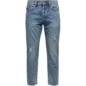 Only & Sons - heren Jeans- Scheuren -Onsavi Beam Tapered Cropped - Maat 33