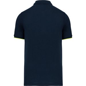 Polo Heren S WK. Designed To Work Kraag met knopen Korte mouw Navy / Fluorescent Yellow 65% Polyester, 35% Katoen