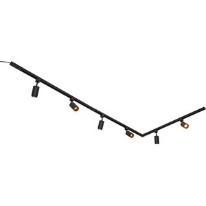 Modern 1-fase railsysteem van 3 meter met 6x Jade spots - plafondlamp